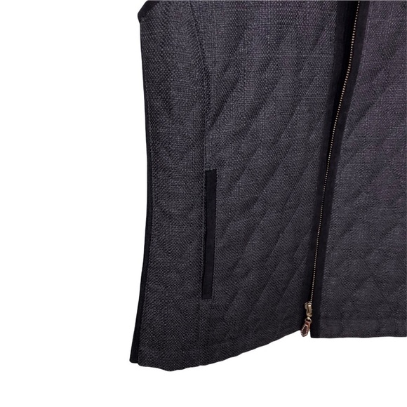 J McLaughlin Bennet Tweed Quilted Vest Ribbed Knit Back Black Size XS - Picture 7 of 11